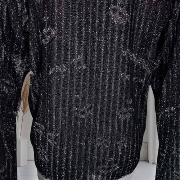 Vintage 80s Missoni Italy Metallic Face Print Lurex Knit Sweater M Art to Wear - Picture 9 of 13